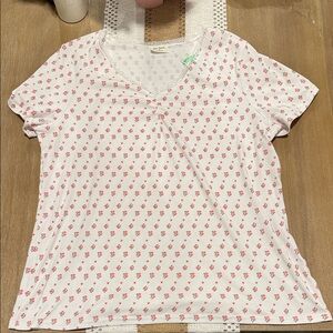 White Floral Ribbed T-Shirt